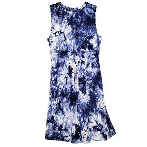 Cruisewear & Co. Dress Women's XL Blue Tie Dye Stretch Sleeveless Vacation Summe